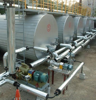 Bitüm tankı ve asfalt plentilerindeki bitümün transferi için bitüm pompası.